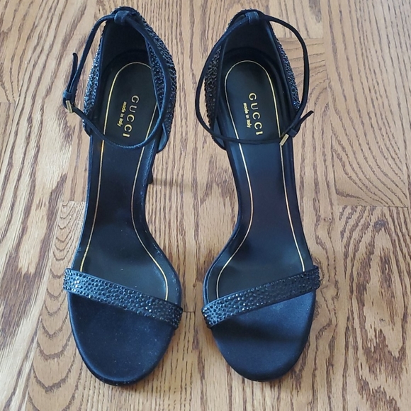 Gucci Shoes - NEW Gucci Black Sexy Strappy Stelletto Size 38.5